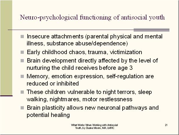 Neuro Psychological Conduct Disorder CEUs 